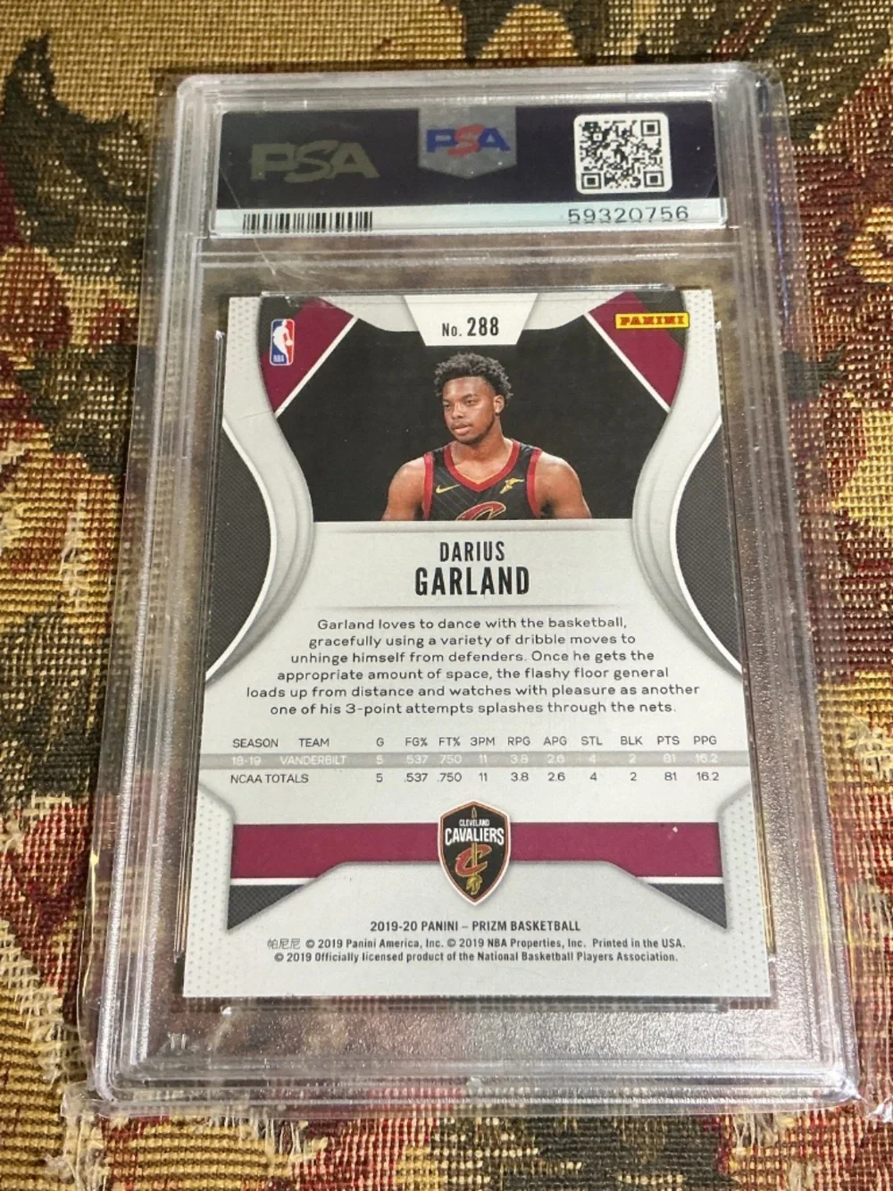 2019 Panini prizm Darius Garland #288 rookie card Graded PSA 10